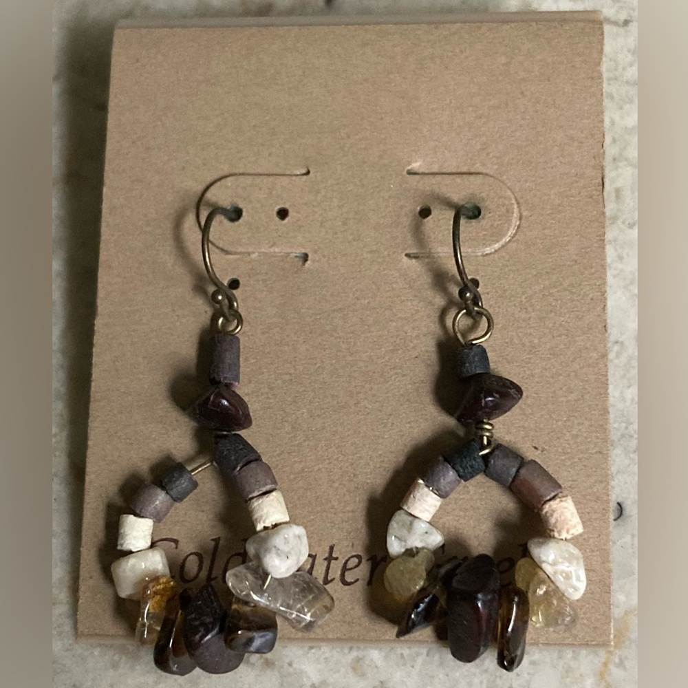 COLDWATER CREEK Natural Stone Looped Ombré Earrings NWT